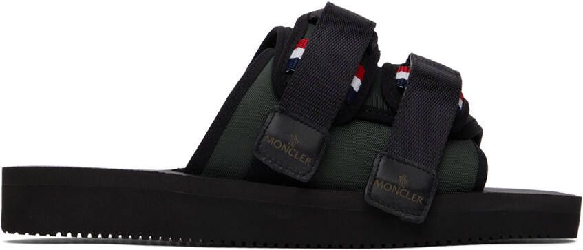 Moncler Khaki & Black Slideworks Sandals - Picture 5