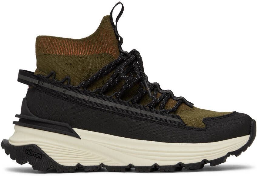 Moncler Khaki Monte Runner High Sneakers