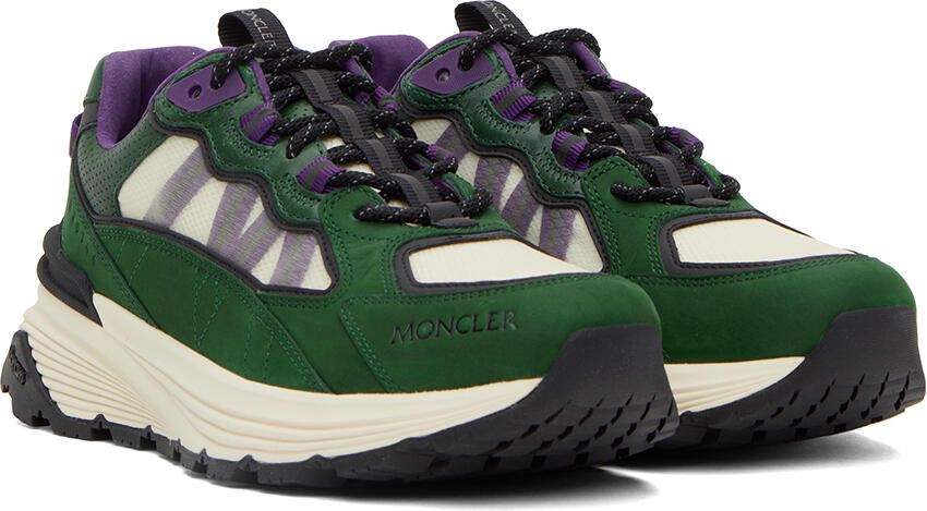 Moncler Beige & Green Lite Runner Sneakers - Picture 2