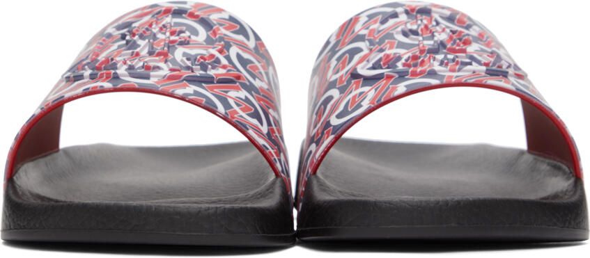 Moncler Black & Red Logo Basile Slides - Picture 3
