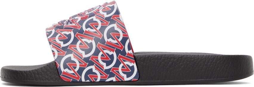 Moncler Black & Red Logo Basile Slides - Picture 4