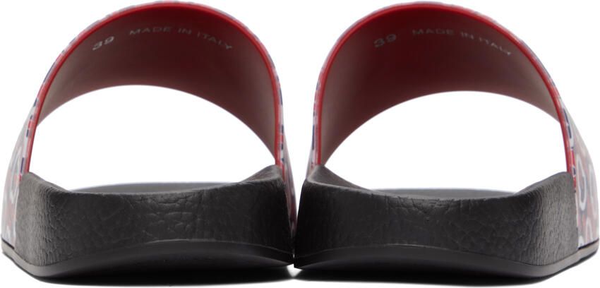 Moncler Black & Red Logo Basile Slides - Picture 2