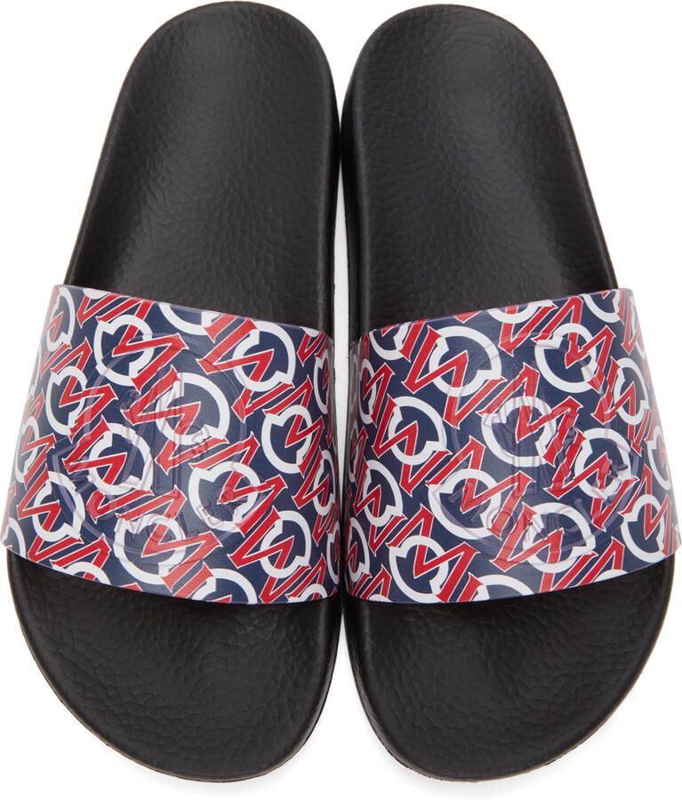 Moncler Black & Red Logo Basile Slides