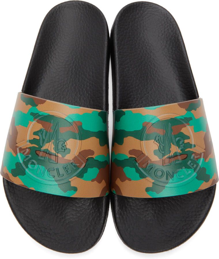 Moncler Black Camo Basile Slides