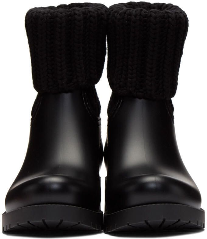 Moncler Black Knit Ginette Boots - Picture 2