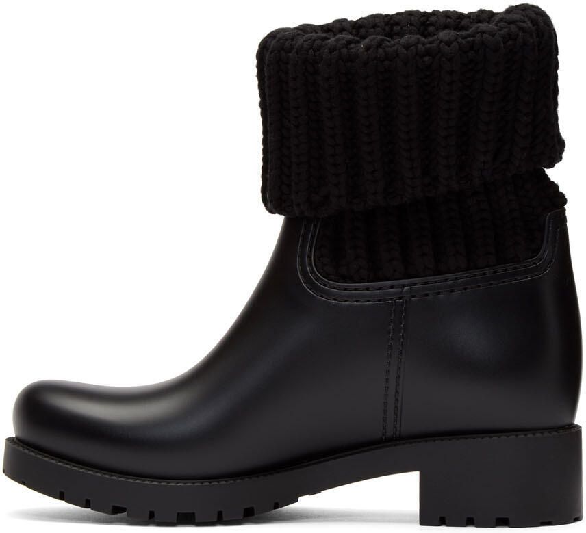 Moncler Black Knit Ginette Boots