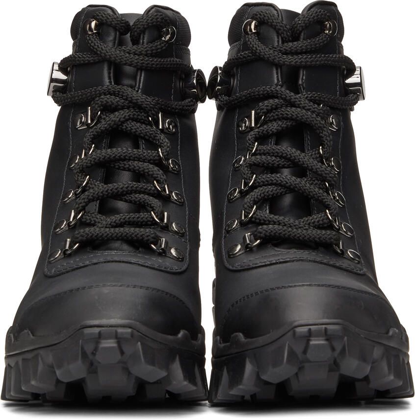 Moncler Black Leather Helis Boots