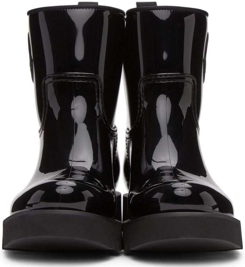 Moncler Black Shiny Rubber Ginette Rain Boots