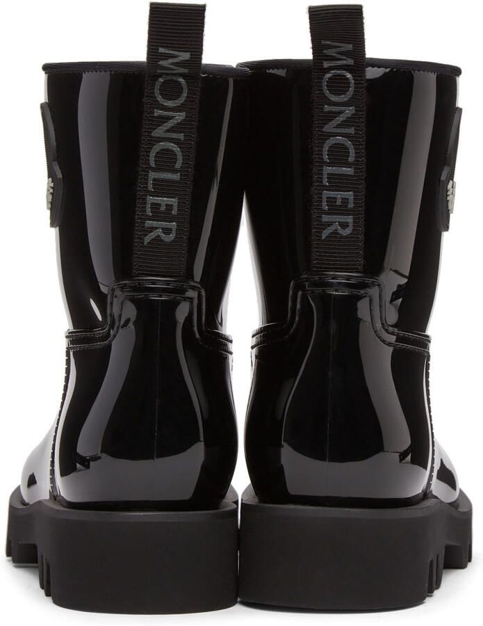 Moncler Black Shiny Rubber Ginette Rain Boots - Picture 2