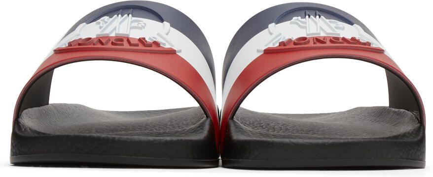 Moncler Black Striped Basile Slides - Picture 3