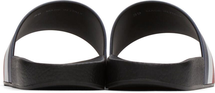 Moncler Black Striped Basile Slides - Picture 2