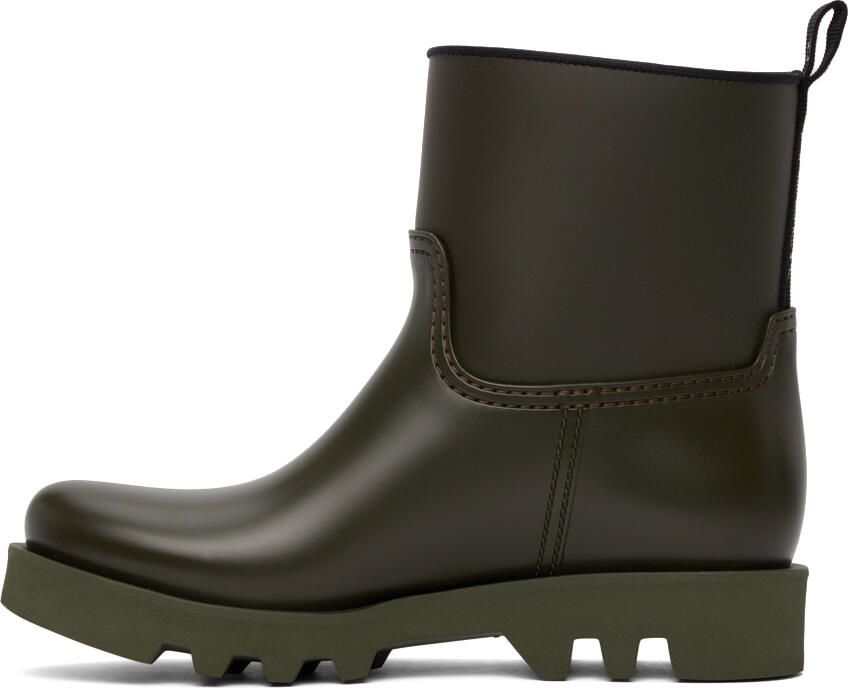 Moncler Green Ginette Matte Rubber Boots - Picture 2
