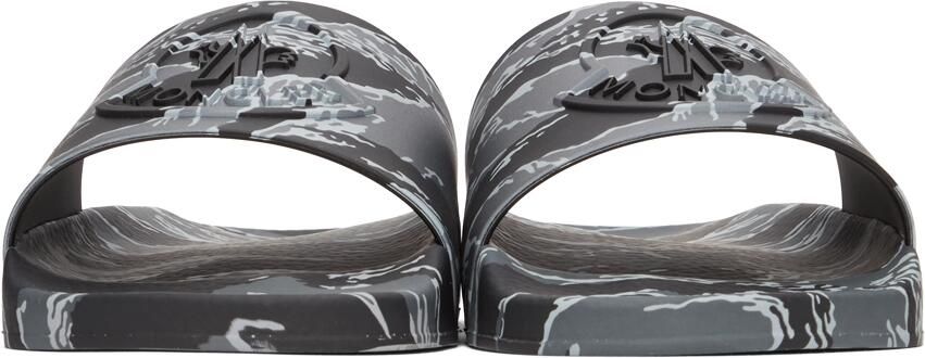 Moncler Grey Tiger Stripe Basile Slides - Picture 3