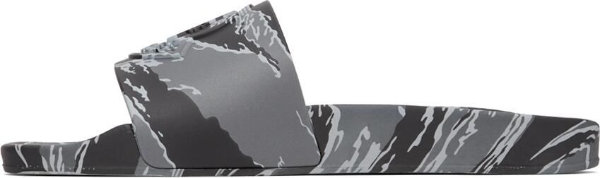 Moncler Grey Tiger Stripe Basile Slides - Picture 4