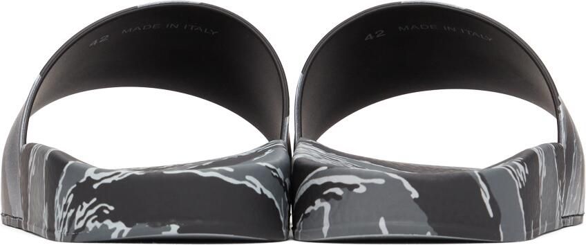 Moncler Grey Tiger Stripe Basile Slides - Picture 2