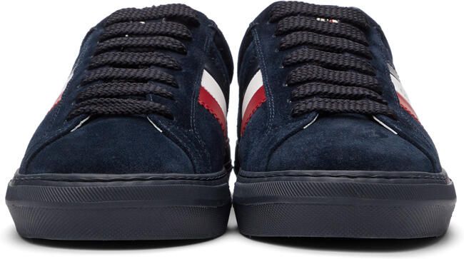 Moncler Navy Suede New Monaco Sneakers - Picture 3