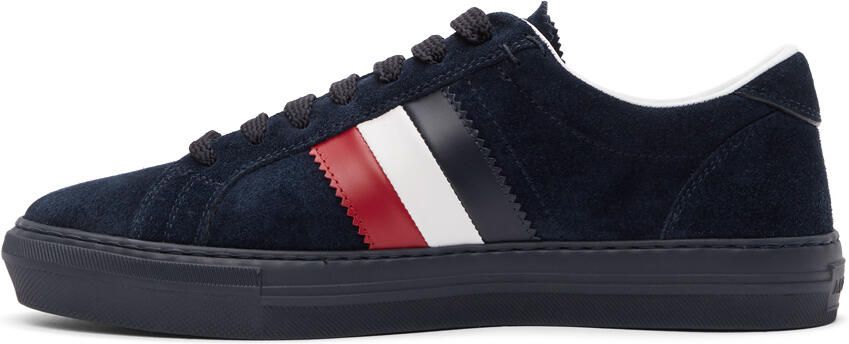 Moncler Navy Suede New Monaco Sneakers - Picture 2