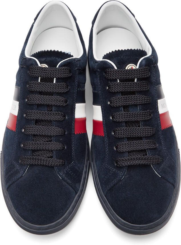 Moncler Navy Suede New Monaco Sneakers