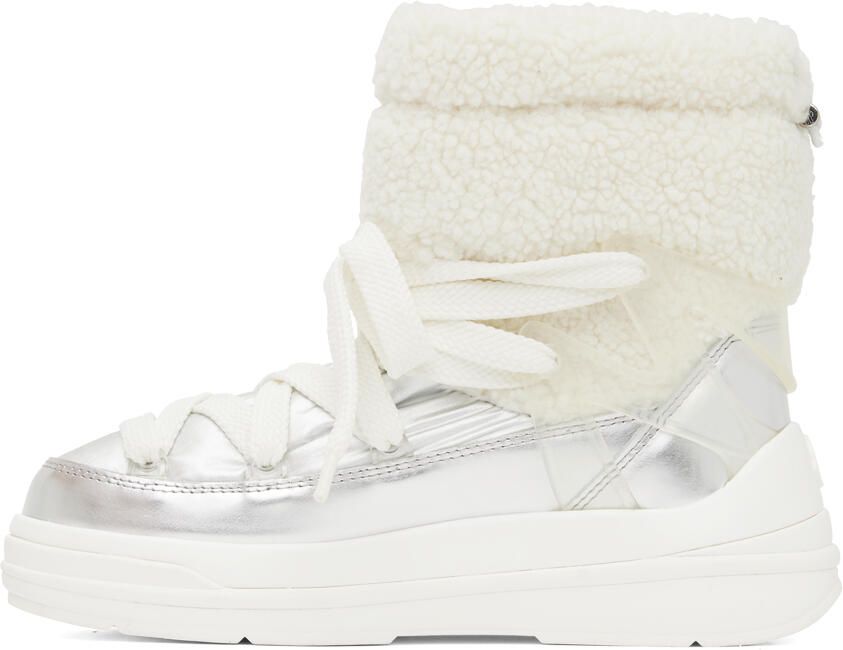 Moncler Silver & White Insolux M Ankle Boots - Picture 2