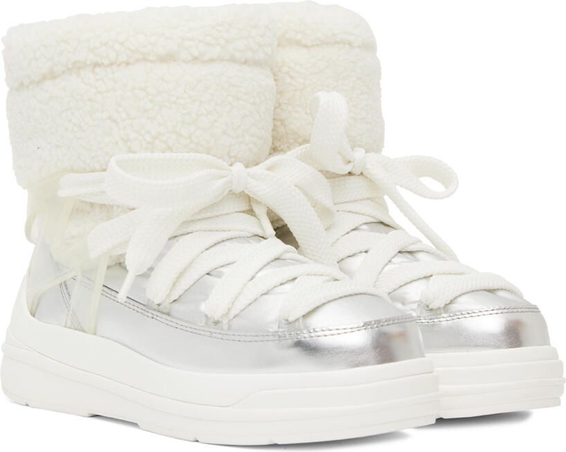 Moncler Silver & White Insolux M Ankle Boots - Picture 3