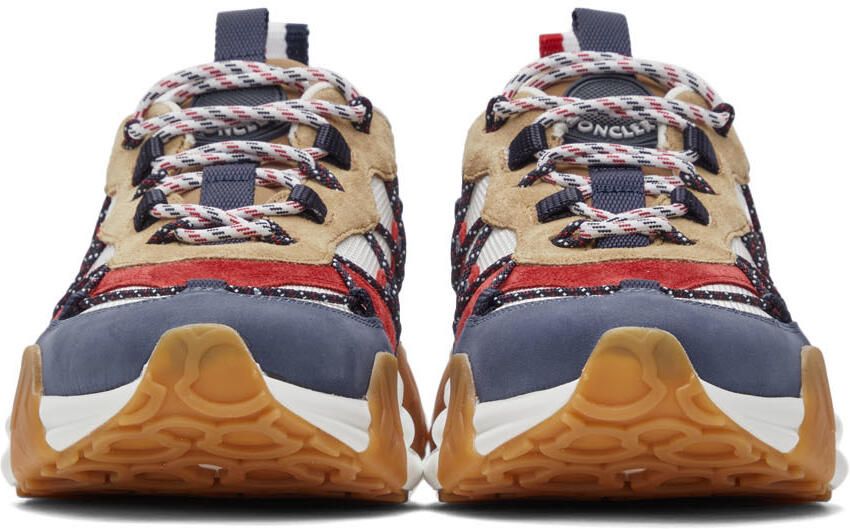 Moncler White & Navy Compassor Sneakers - Picture 3