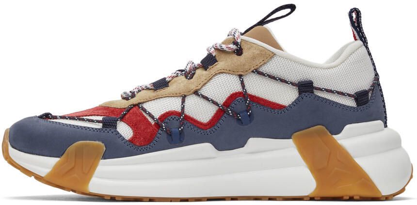 Moncler White & Navy Compassor Sneakers - Picture 4