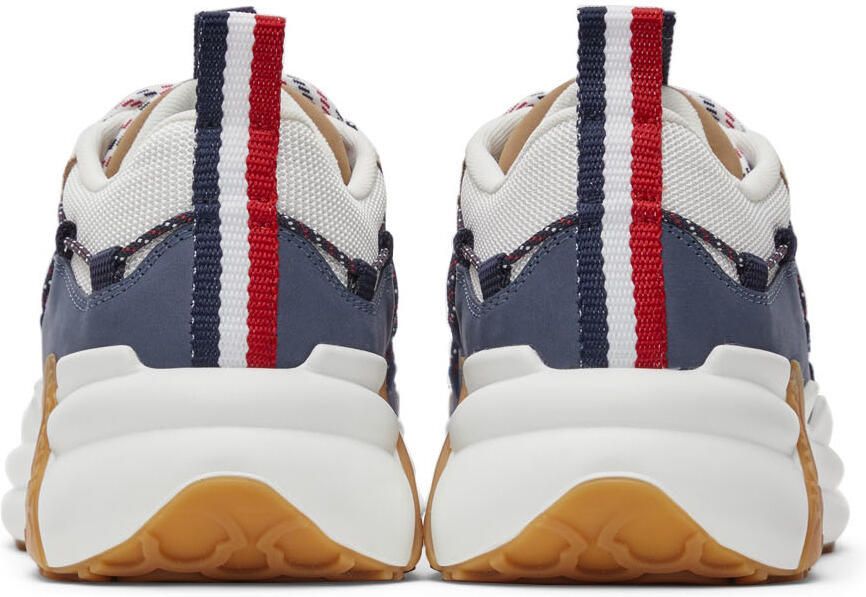 Moncler White & Navy Compassor Sneakers - Picture 2