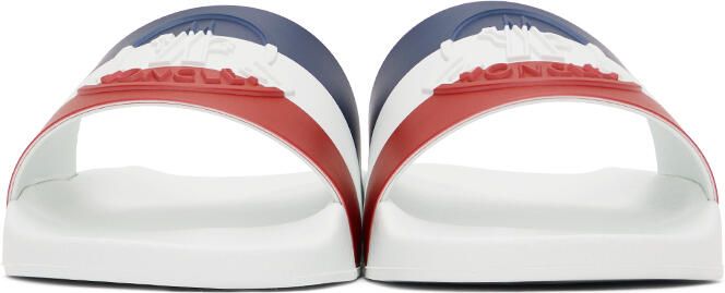 Moncler White Basile Slides - Picture 3