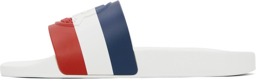 Moncler White Basile Slides - Picture 2