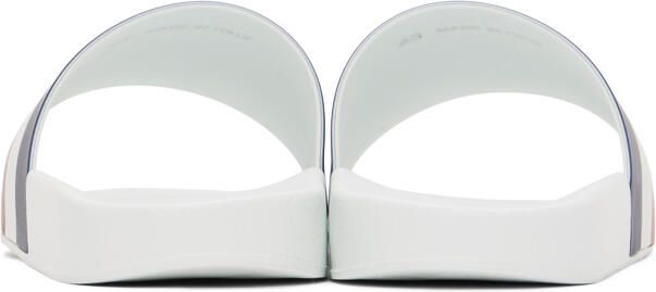 Moncler White Basile Slides - Picture 4