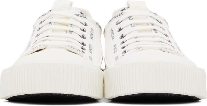 Moncler White Canvas Glissiere Sneakers - Picture 3