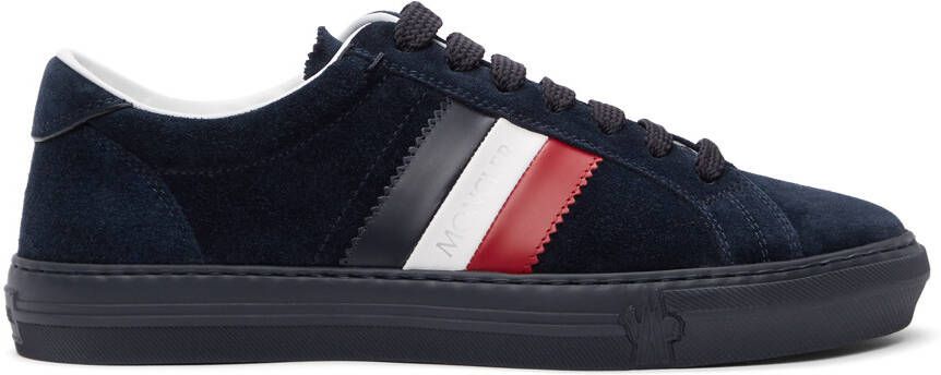 Moncler Navy Suede New Monaco Sneakers - Picture 4