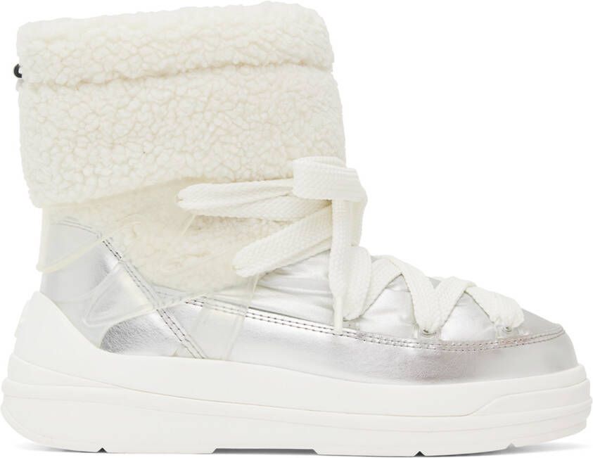 Moncler Silver & White Insolux M Ankle Boots - Picture 5