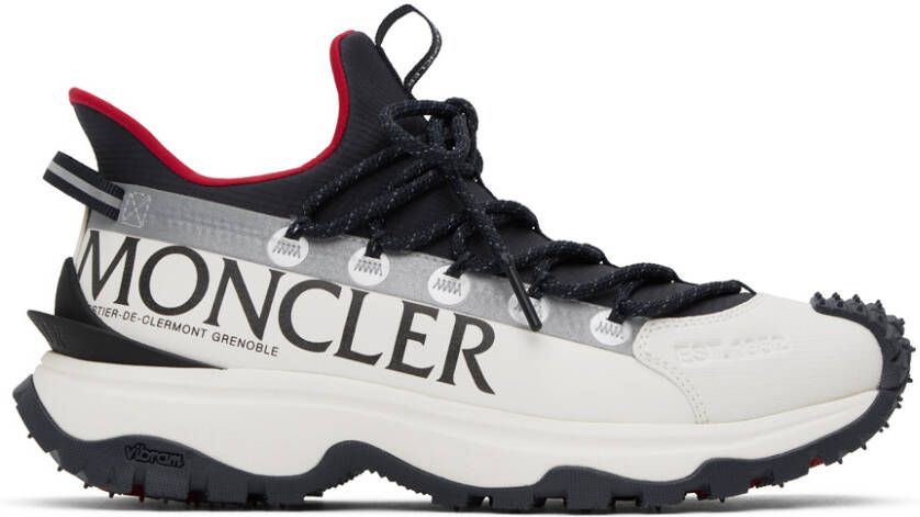 Moncler White & Navy Trailgrip Lite 2 Sneakers - Picture 3