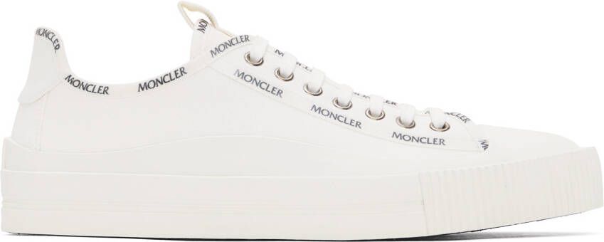 Moncler White Canvas Glissiere Sneakers - Picture 5
