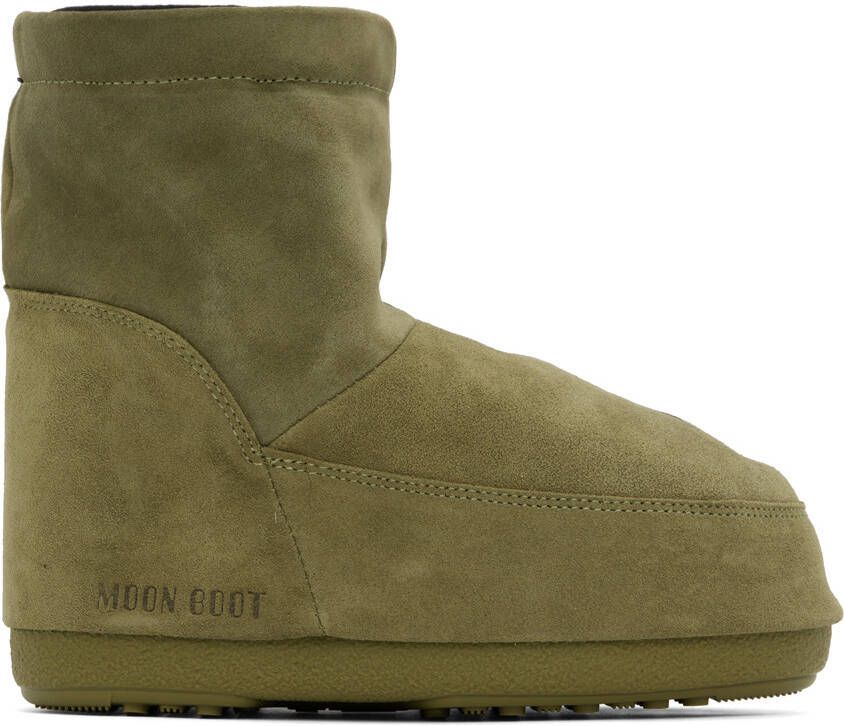 Moon Boot Khaki No Lace Ankle Boots - Picture 5