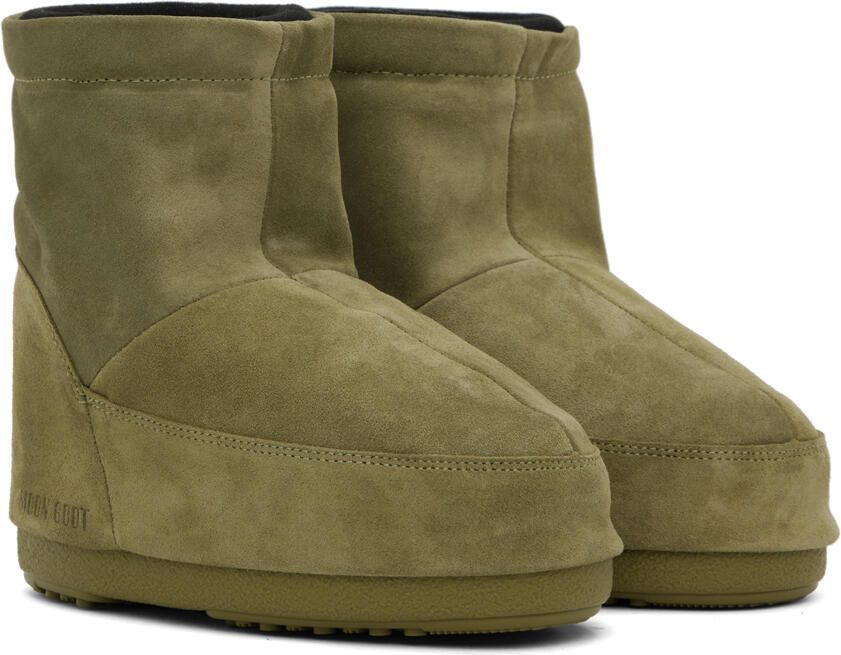 Moon Boot Khaki No Lace Ankle Boots - Picture 3