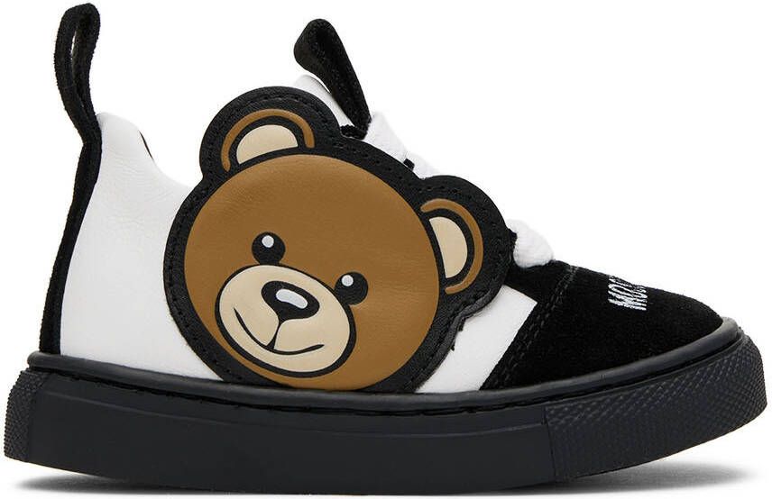 Moschino Baby Black & White Teddy Sneakers - Picture 4