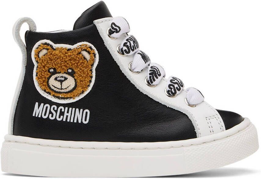 Moschino Baby Black Teddy High Sneakers - Picture 4