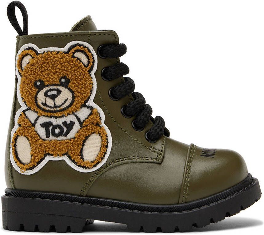 Moschino Baby Khaki Teddy Boots - Picture 4