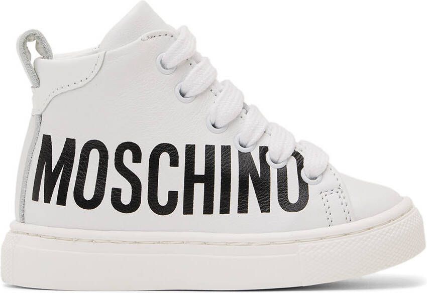 Moschino Baby White Maxi Logo Sneakers - Picture 4