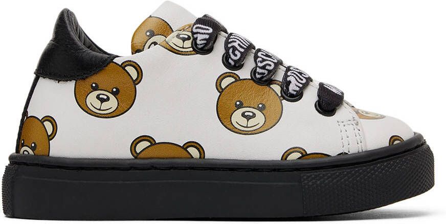 Moschino Baby White Teddy Print Sneakers - Picture 4