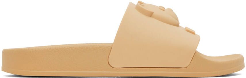 Moschino Beige Teddy Slides - Picture 5