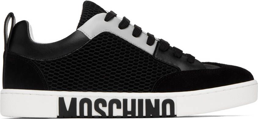 Moschino Black & Gray Side Logo Sneakers - Picture 5