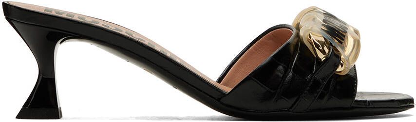 Moschino Black Chain Heeled Sandals
