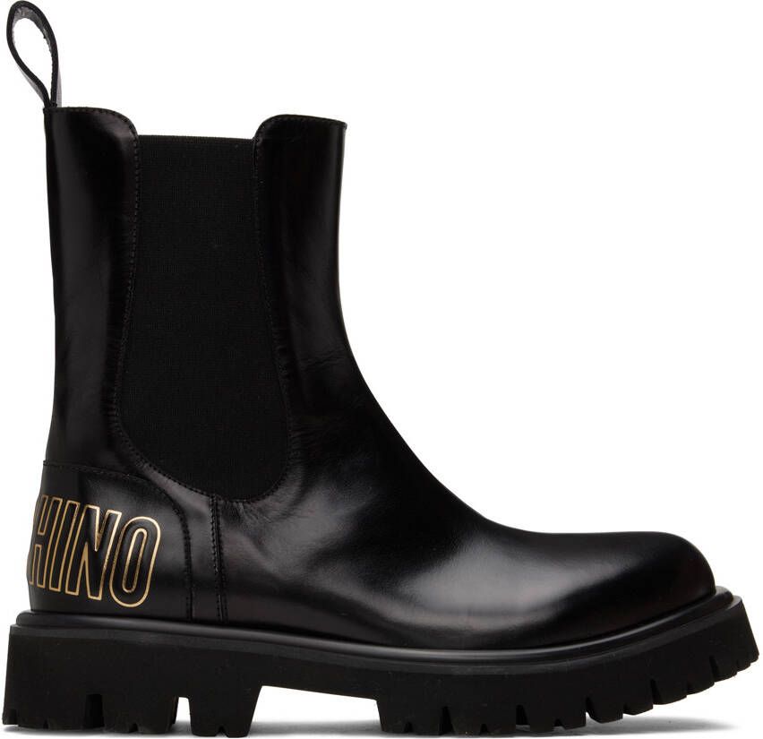 Moschino Black Combat Chelsea Boots - Picture 5