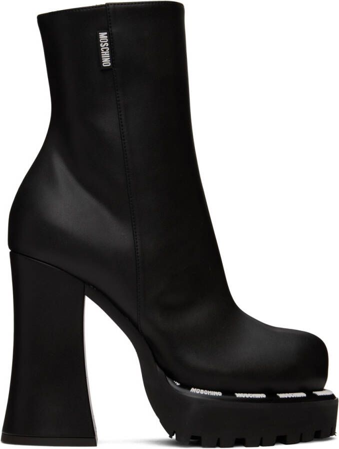Moschino Black Embossed Boots - Picture 2