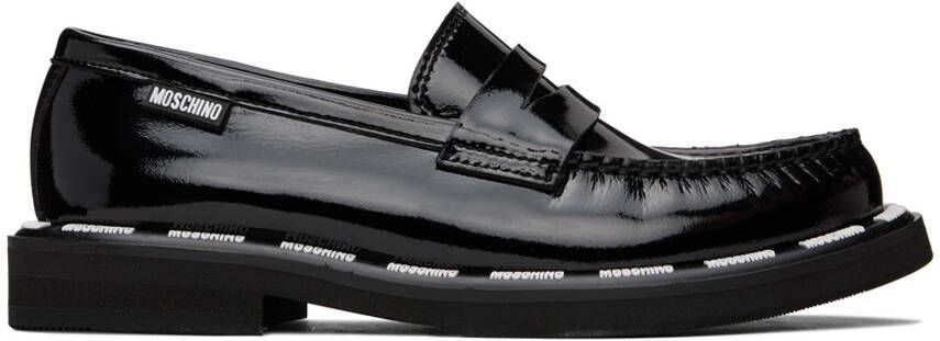 Moschino Black Embossed Loafers - Picture 5