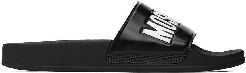 Moschino Black Embossed Sandals - Picture 5