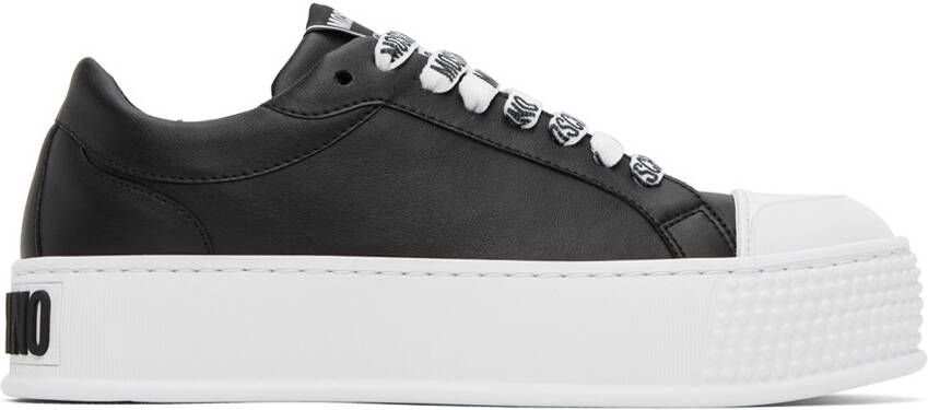 Moschino Black Faux-Leather Sneakers - Picture 5